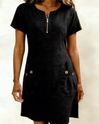Abbey | Zipper Cotton Dress