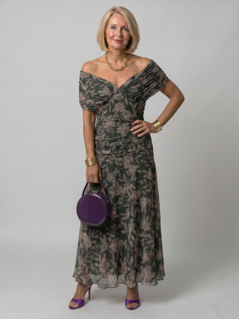 Caitlin | Off Shoulder Flow Midi Dress
