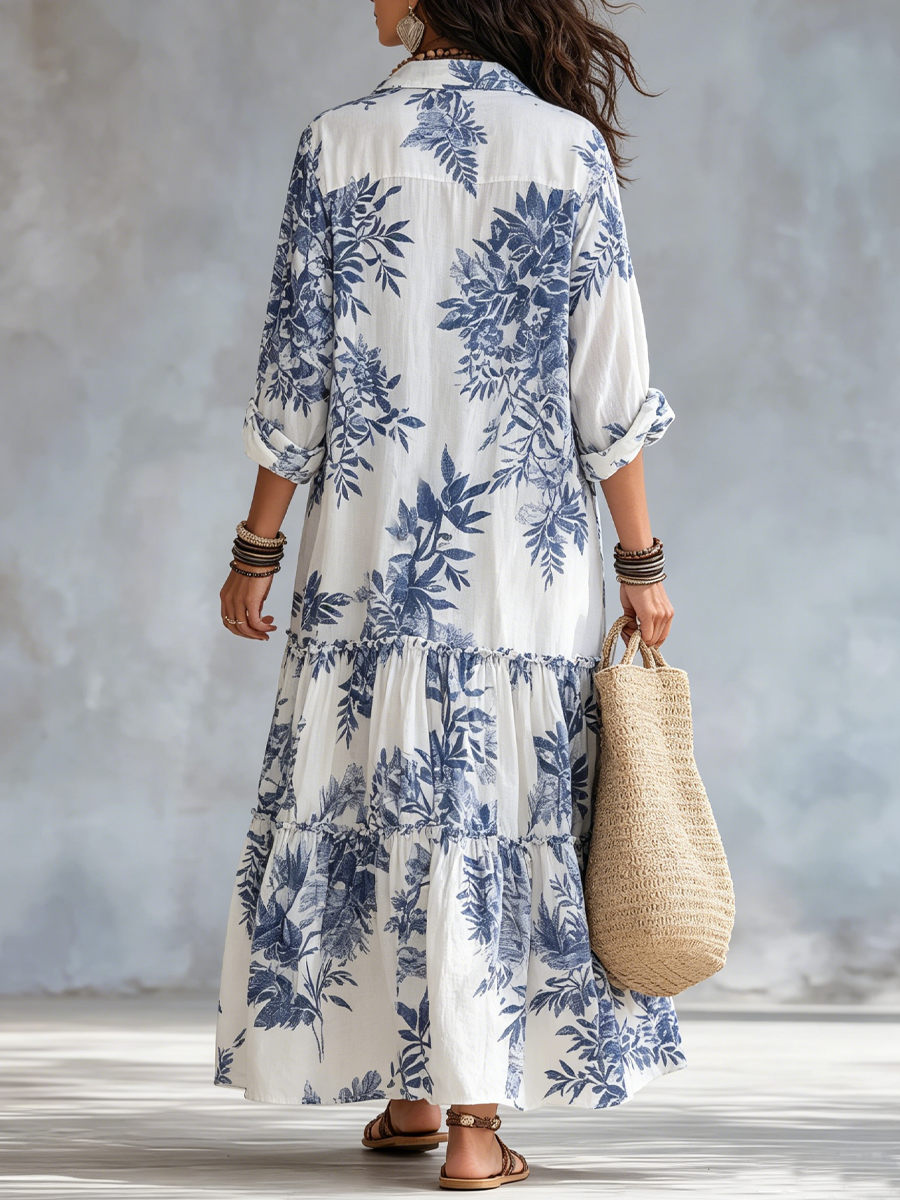 Natasha | Blue Floral Maxi Dress