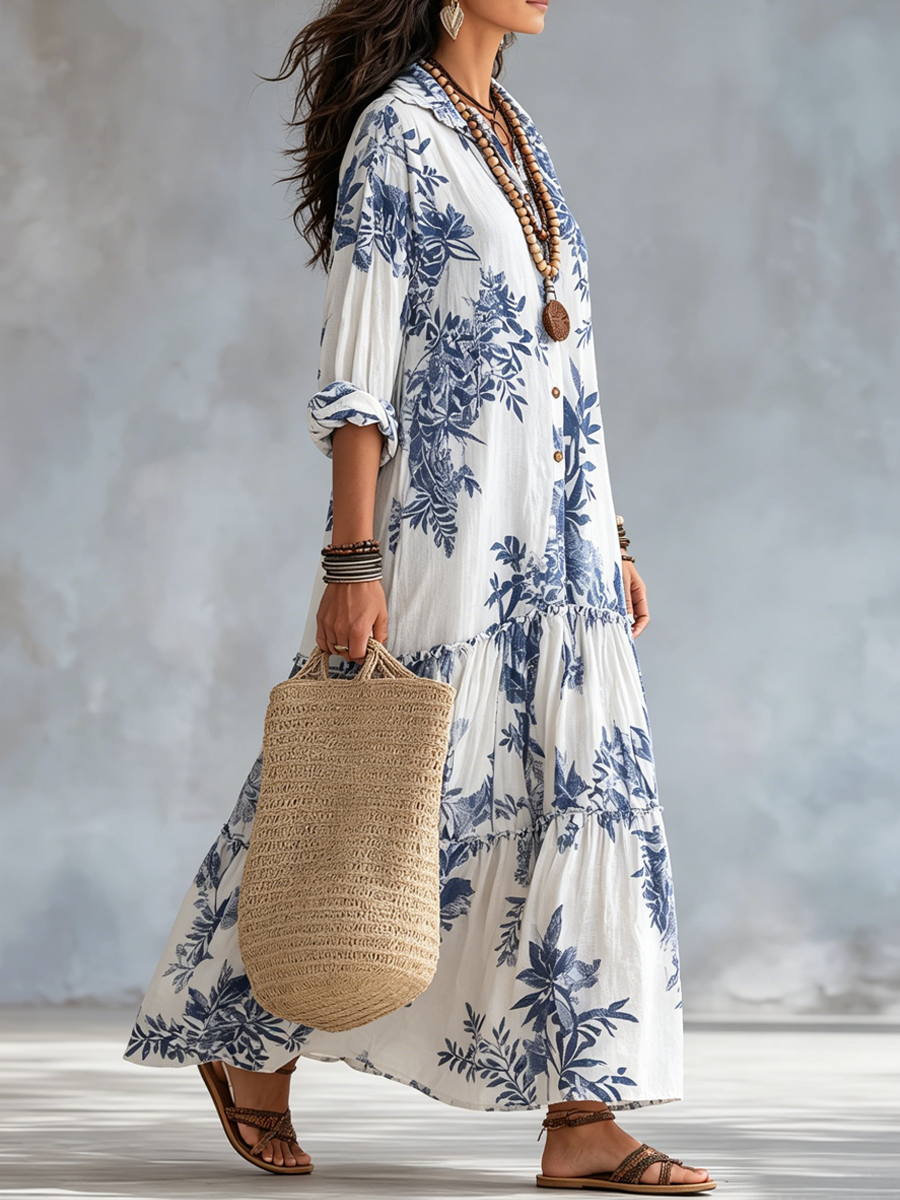 Natasha | Blue Floral Maxi Dress