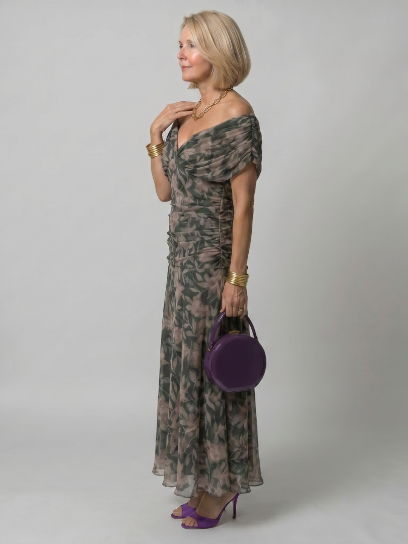 Caitlin | Off Shoulder Flow Midi Dress
