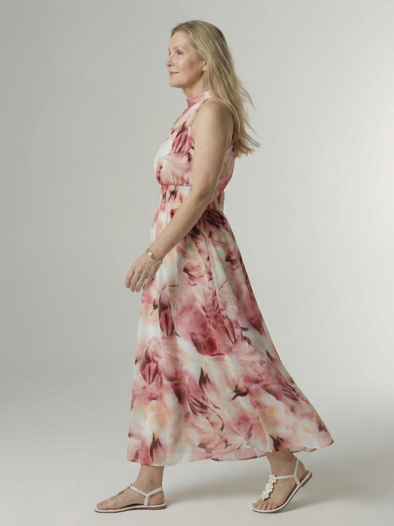 Hannah | Gathered Halter Midi Dress