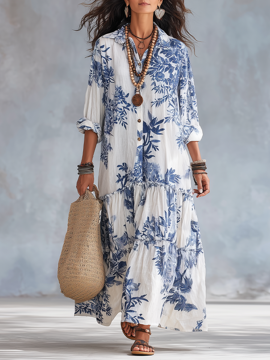 Natasha | Blue Floral Maxi Dress