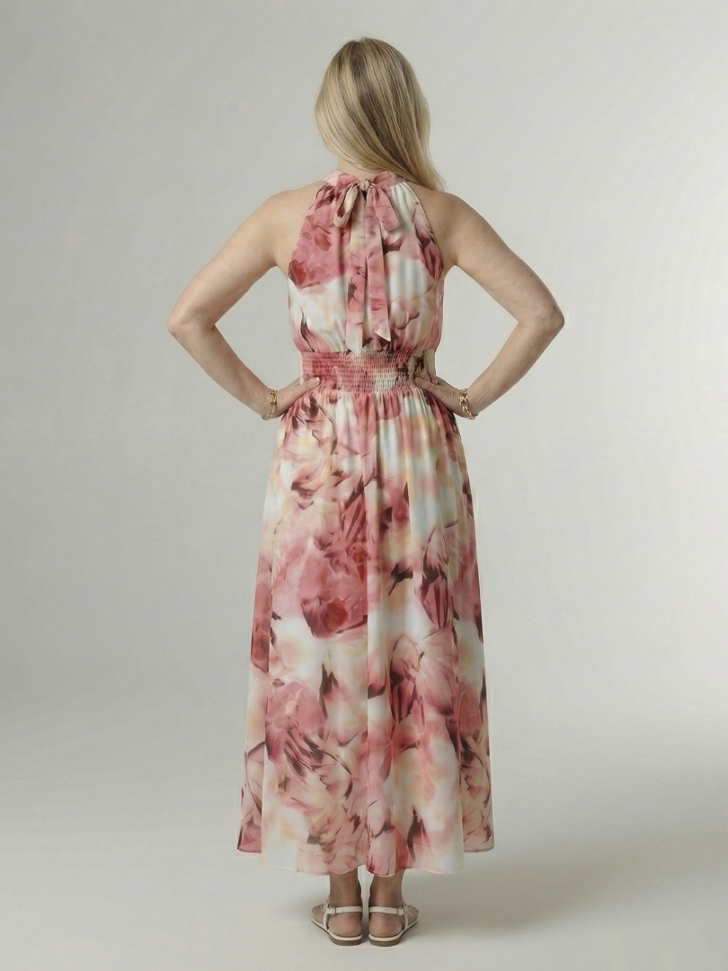 Hannah | Gathered Halter Midi Dress
