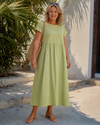 Liana | Minimal Short Sleeve Relaxed Midi Dress