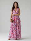 Daisy | Halter Neck Ruched Bodice Floral Maxi Dress