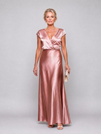Brooke | Cap Sleeve Wrap Bodice Maxi Dress