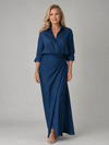 Madison | Long Sleeve Wrap Front Maxi Dress