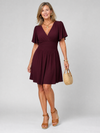 Mia | Flutter Sleeve V Neck Mini Dress