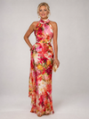 Ellie | Halter Neck Floral Print Maxi Dress