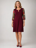 Grace | Embroidered Mesh Sleeve Mini Dress