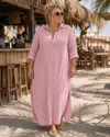 Naya | Button Front Collared Relaxed Midi Dress