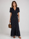 Georgia | Floral Puff Sleeve Ruffle Hem Midi Dress