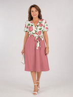 Chloe | Floral Tie Waist Midi Dress