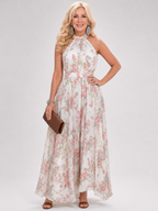 Alice | Floral Print Flowing Skirt Midi Dress