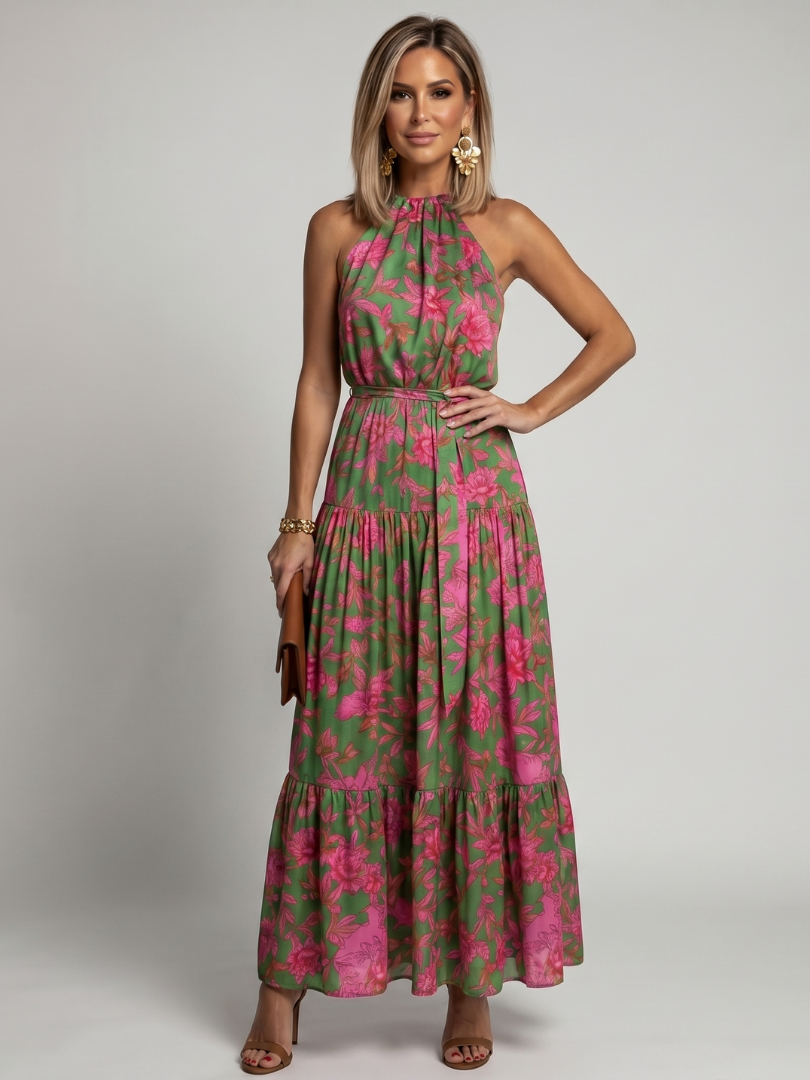 Charlotte | Draped Halter Midi Dress