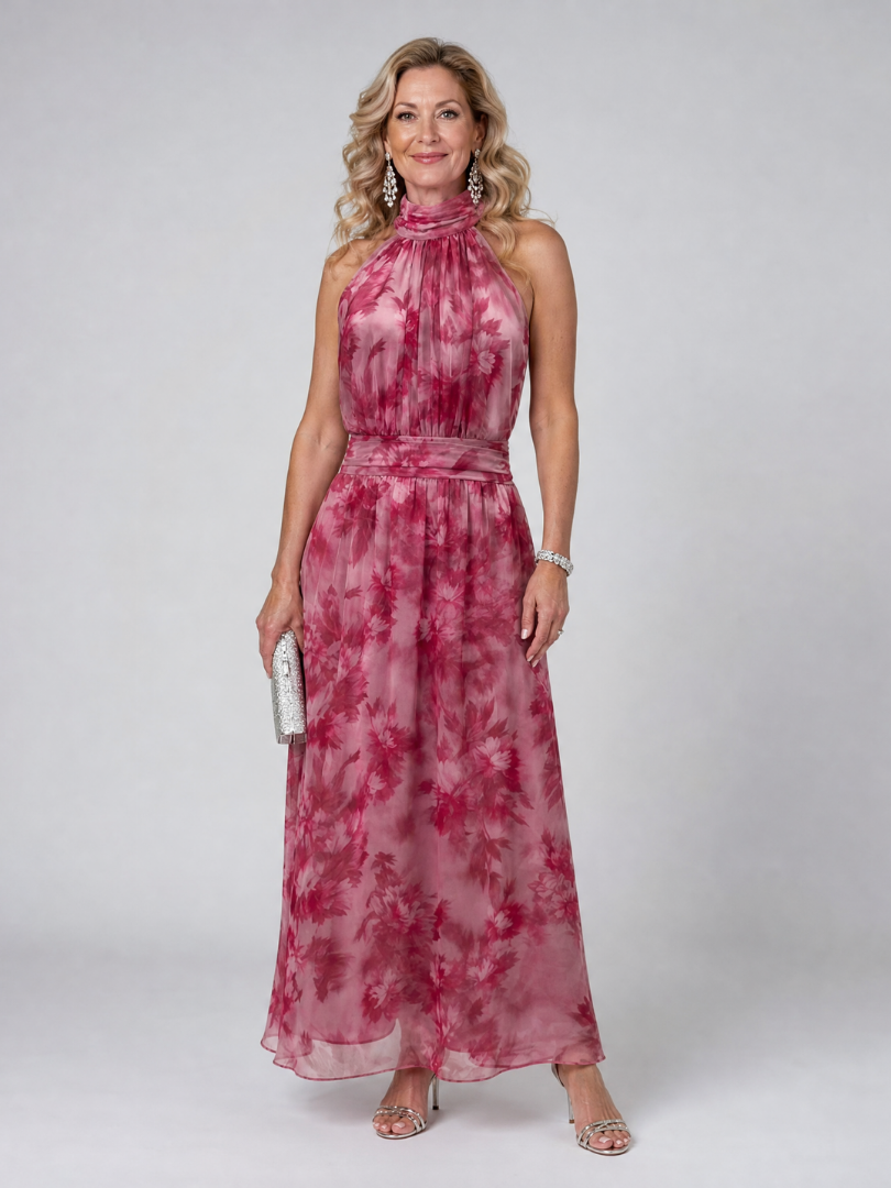 Eliza | Soft Halter Neck Midi Dress