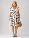 Ava | Flutter Sleeve Printed V Neck Mini Dress