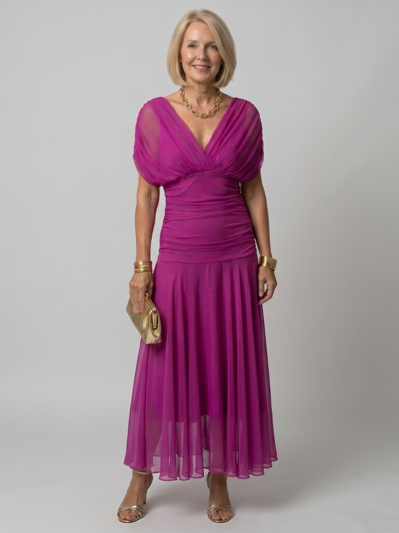 Caitlin | Off Shoulder Flow Midi Dress