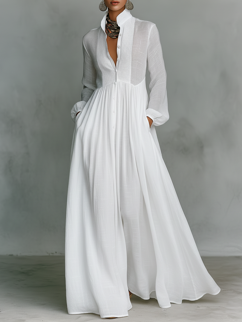 Valerie | Flowing Button-Front Maxi Dress