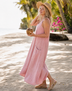Samira | Sleeveless Pocket Detail Relaxed Midi Dress