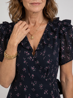 Georgia | Floral Puff Sleeve Ruffle Hem Midi Dress