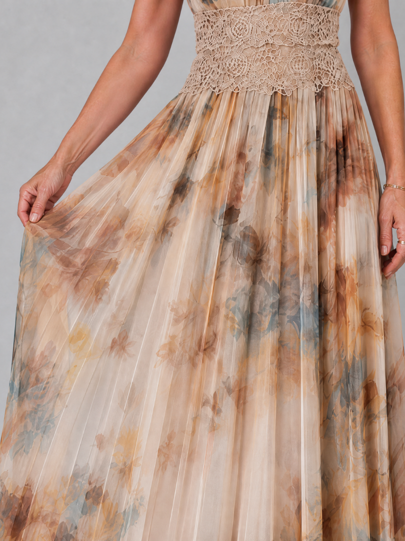 Abigail | Halter Neck Lace Waist Maxi Dress