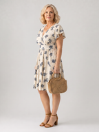 Ava | Flutter Sleeve Printed V Neck Mini Dress
