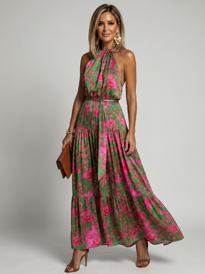 Charlotte | Draped Halter Midi Dress