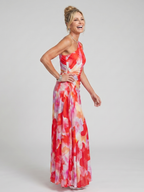 Willow | One Shoulder Pleated Bodice Midi Dress