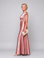Brooke | Cap Sleeve Wrap Bodice Maxi Dress