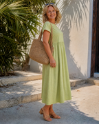 Liana | Minimal Short Sleeve Relaxed Midi Dress
