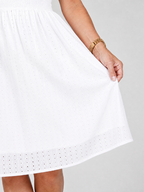 Evie | Sleeveless Eyelet V Neck Midi Dress