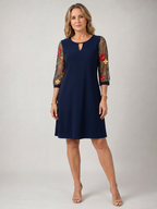 Grace | Embroidered Mesh Sleeve Mini Dress