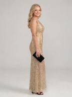 Summer | Sequin Sleeveless Sheer Panel Midi Dress