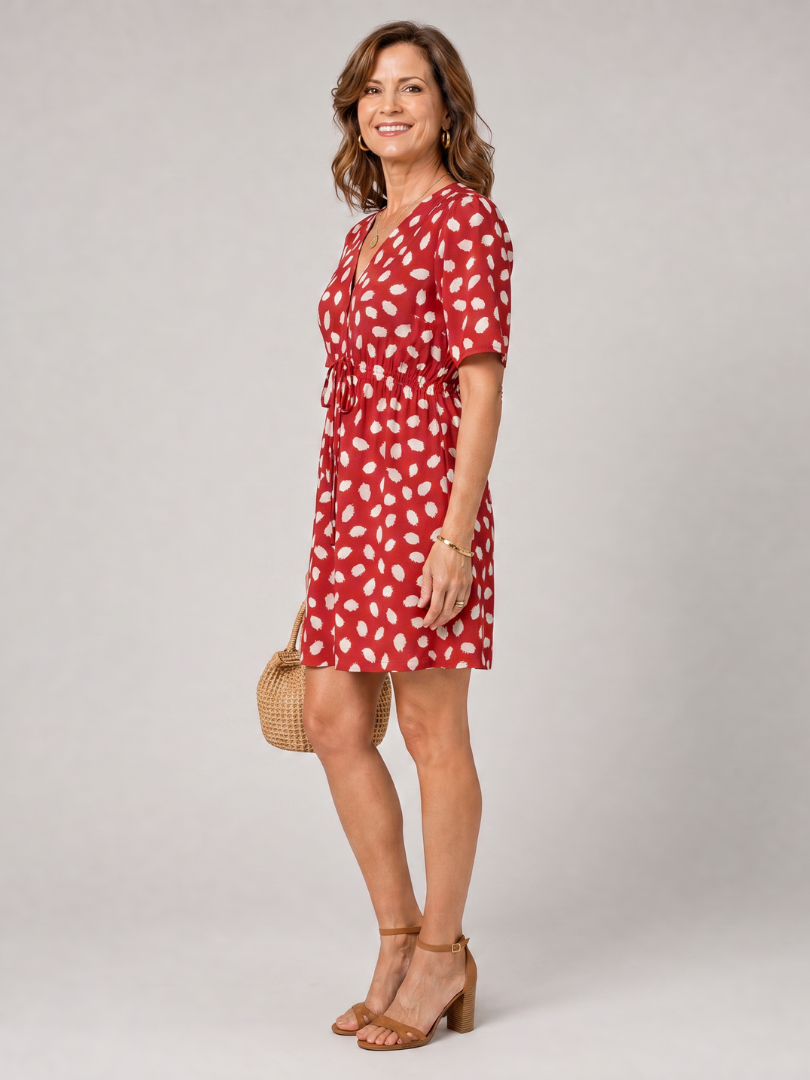 Olivia | Printed Button Front Mini Dress