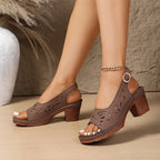 Amelia | Elegant Slingback Block Heel Sandals