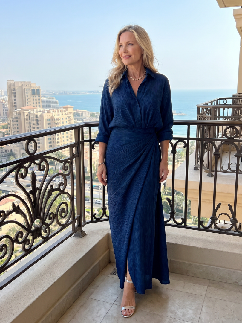 Madison | Long Sleeve Wrap Front Maxi Dress