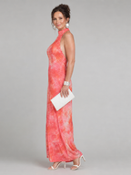 Zoe | Halter Neck Printed Pattern Maxi Dress