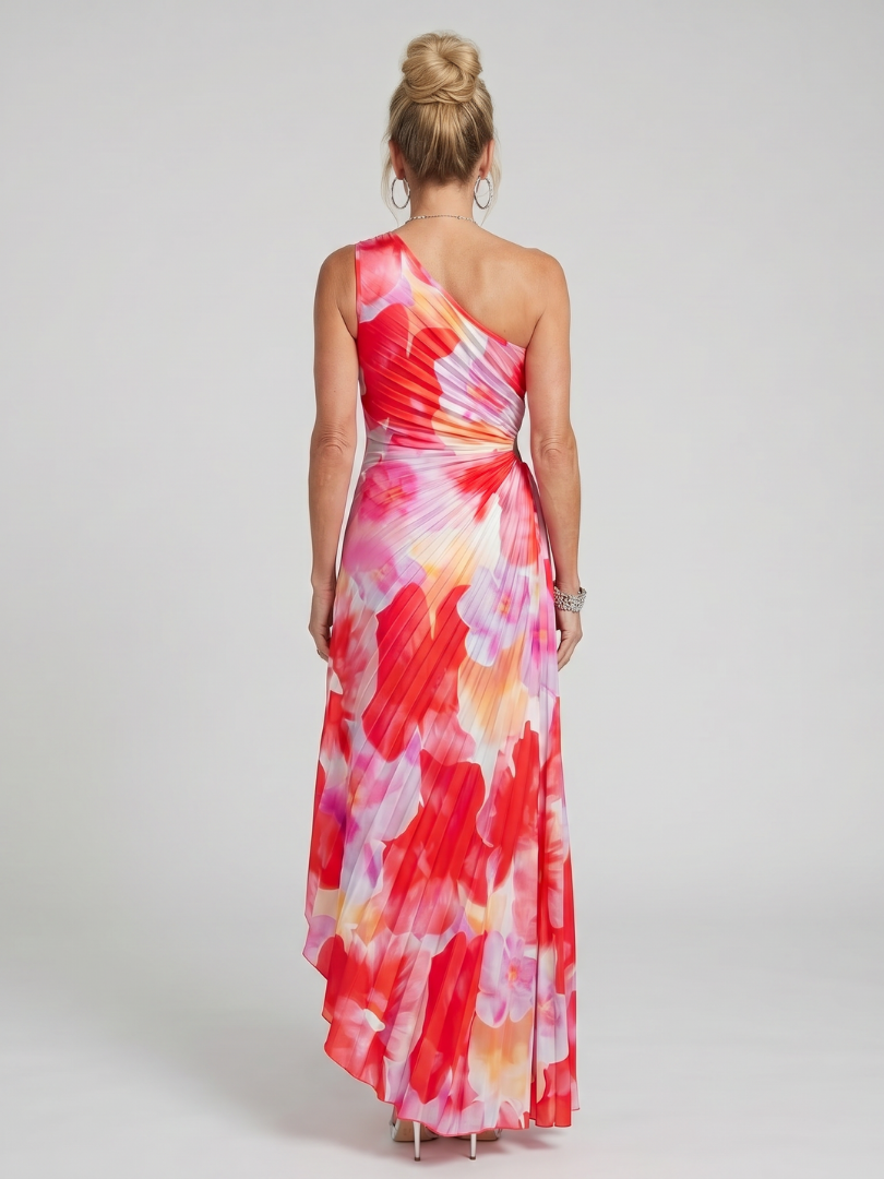 Willow | One Shoulder Pleated Bodice Midi Dress