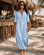 Naya | Button Front Collared Relaxed Midi Dress