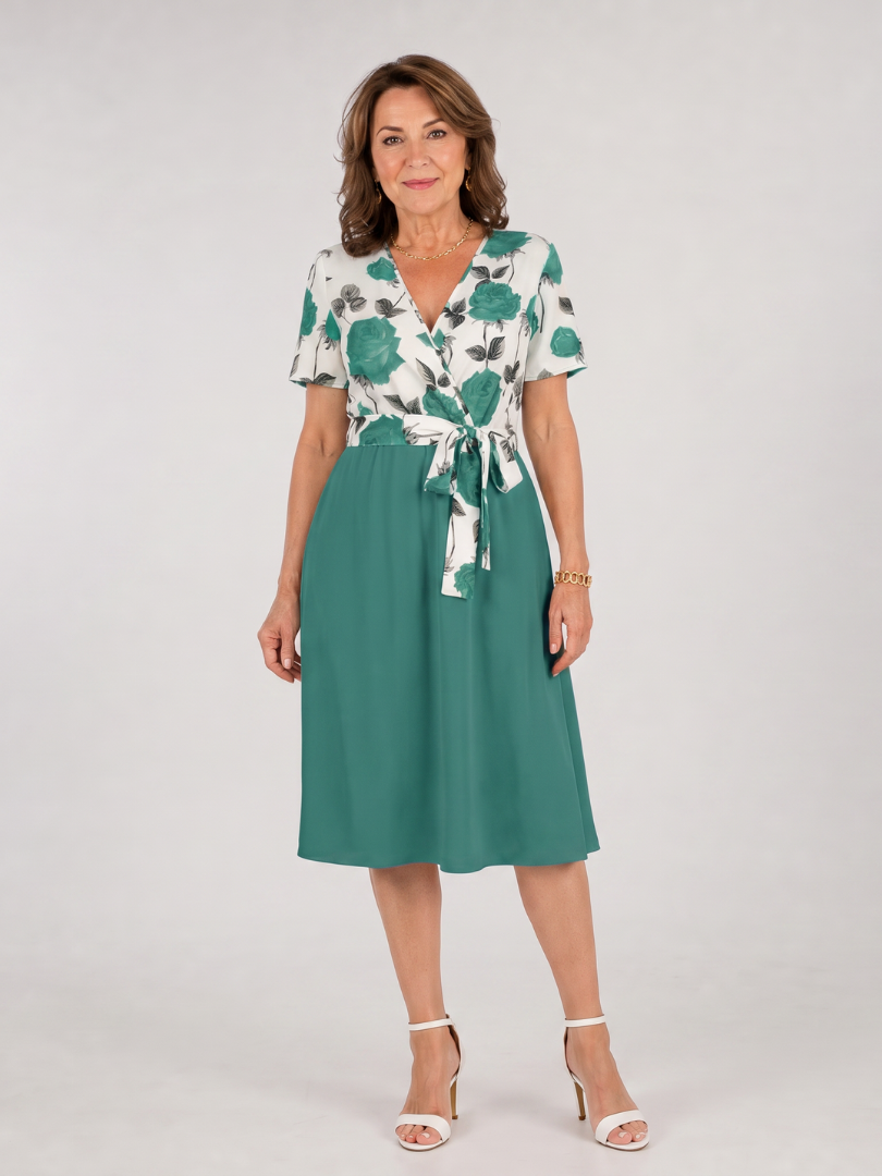 Chloe | Floral Tie Waist Midi Dress