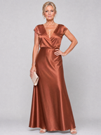 Brooke | Cap Sleeve Wrap Bodice Maxi Dress