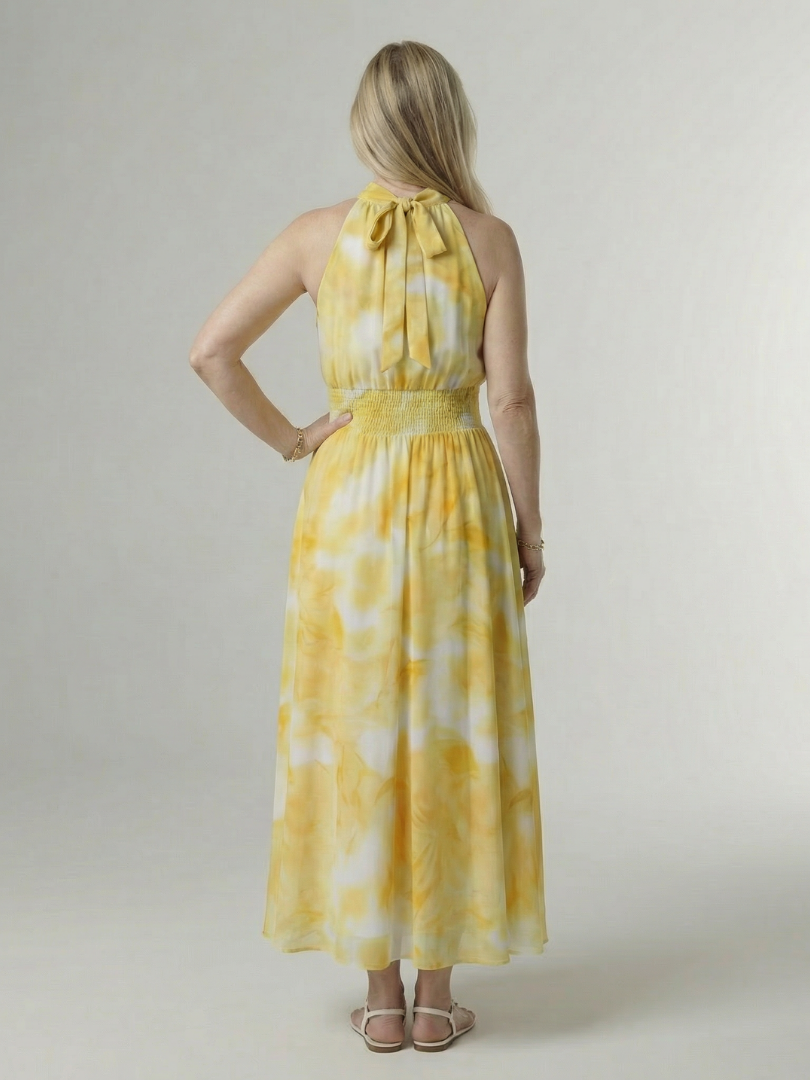 Hannah | Gathered Halter Midi Dress