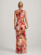 Ellie | Halter Neck Floral Print Maxi Dress