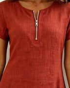 Abbey | Zipper Cotton Dress