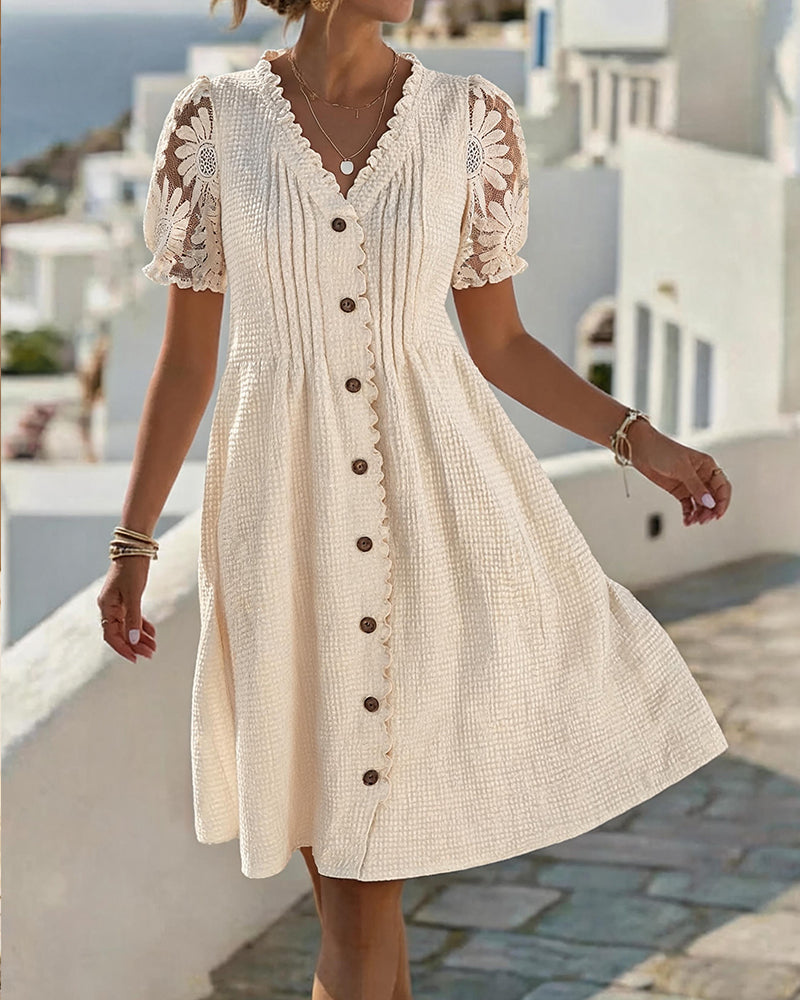 Bonnie | Lace Sleeve Midi Dress