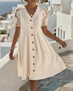 Bonnie | Lace Sleeve Midi Dress