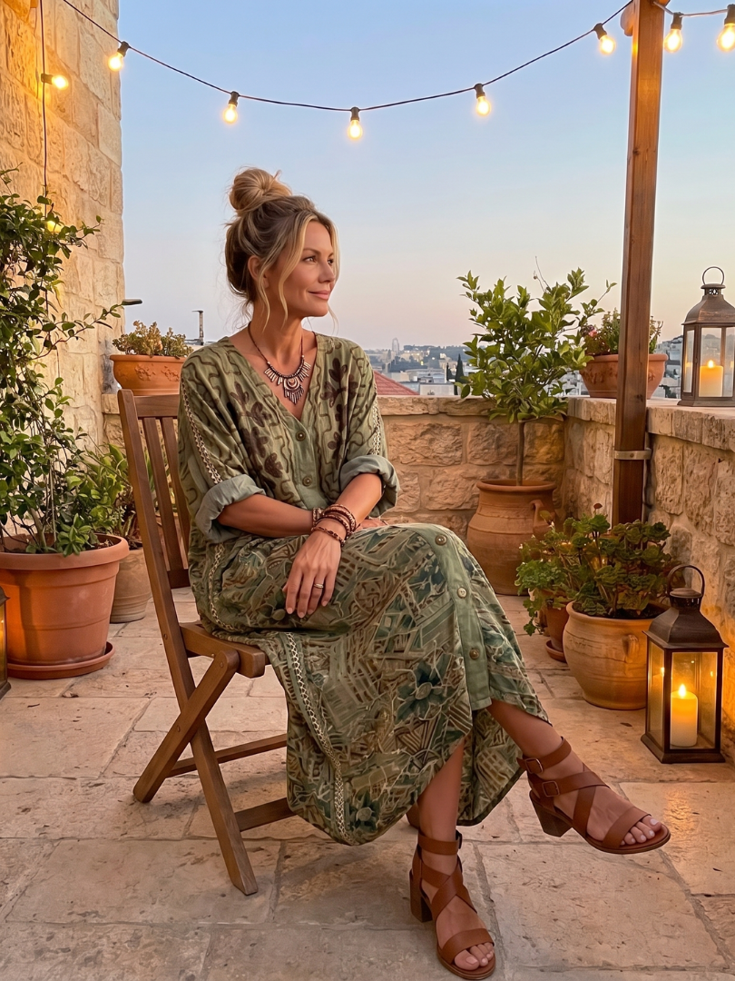 Petal | Button Front Embroidered Oversized Pocket Midi Dress