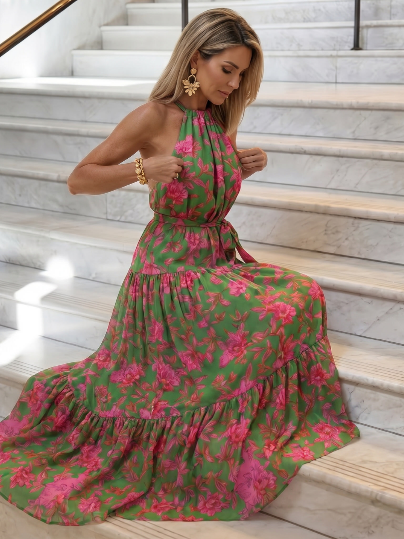 Charlotte | Draped Halter Midi Dress